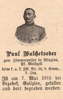 Walchetseder Paul, IR 36 Infantrist, Waldzell